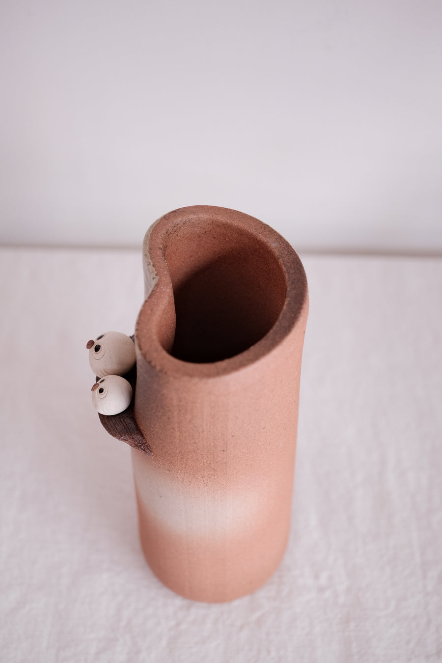 Shigaraki Ware Miniature Owl Vase