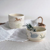 Buncho Pottery Swan Small Bowl