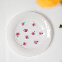 Fuji Glass Studio Flower Plate White Rim 13cm