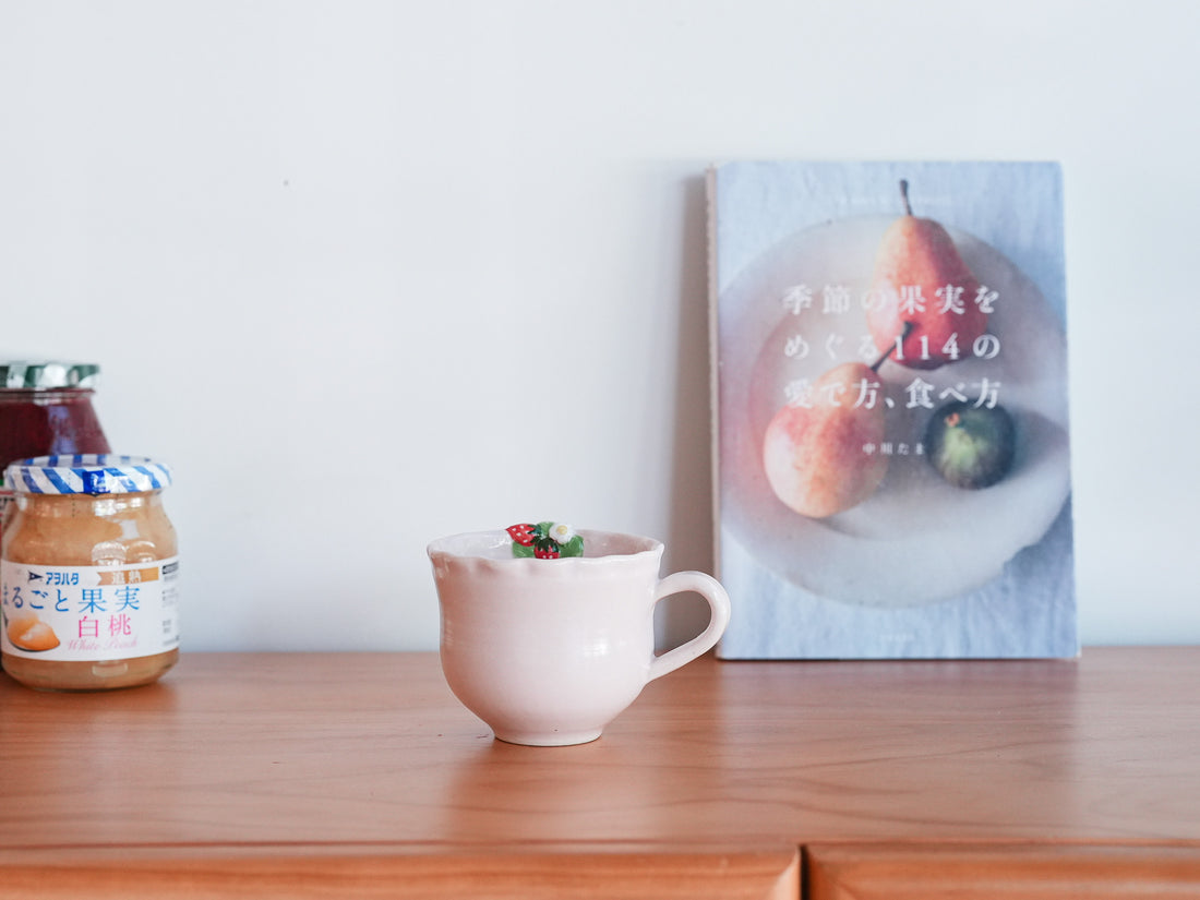 Aiko Miura 三浦愛子 Strawberry Mug with Saucer - Pink AM17