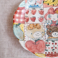 Asako Yamaguchi 山口麻子 Animal Floral Edge Plate AI19