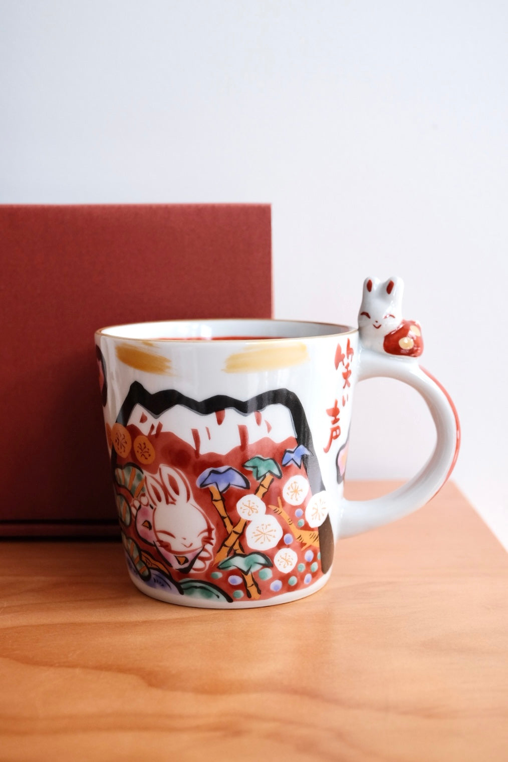 夕立窯 Japanese Style Red Mt. Fuji Mug