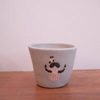 Aya Watanuki 綿貫彩 Tea Cup - Blue Girl with Braids