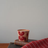 SiShuang Red Checked  with Butterfly Coffee Cup