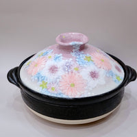 Setoware Flower Donabe Claypot - Size 8