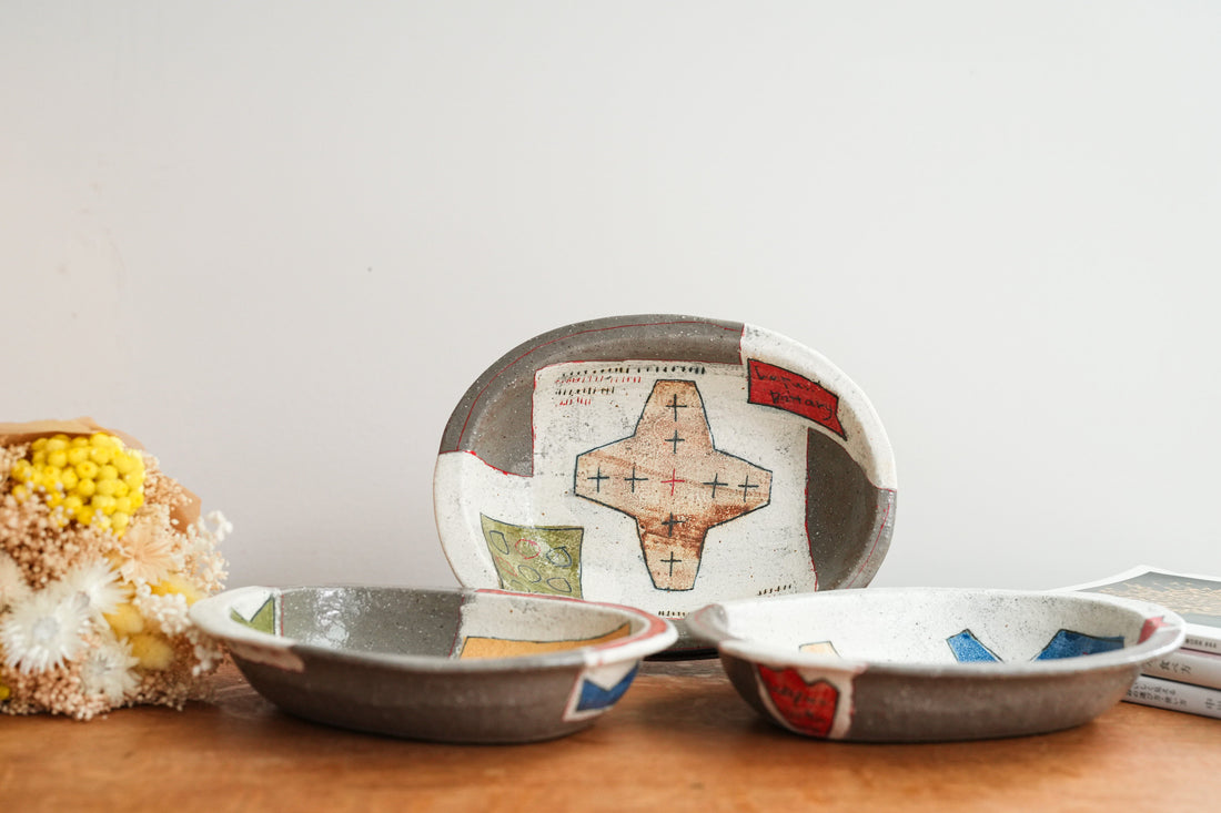 Hapun Pottery 拝志睦子 Oval Plate HP12