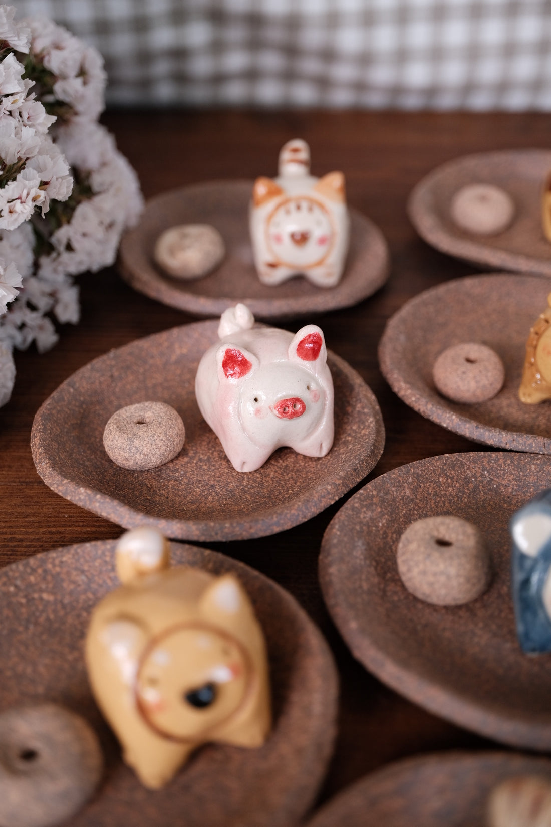 Japanese Clay Animals Incense Holder - Animal Collection