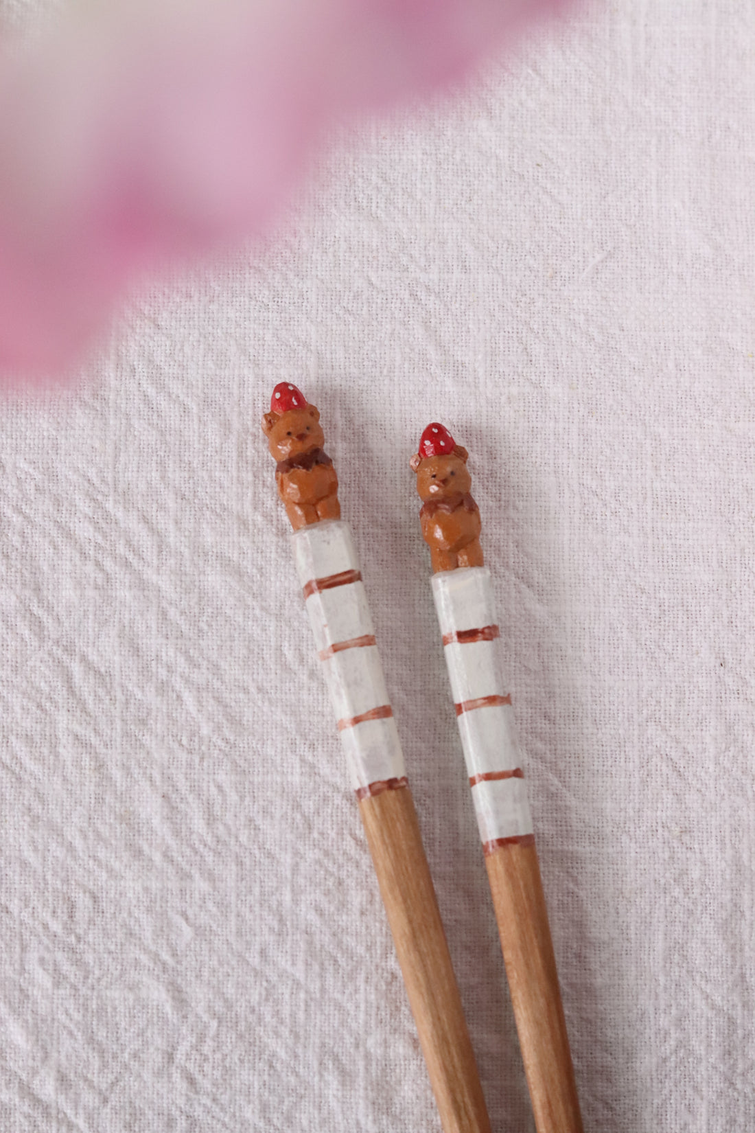 Ayataro Chopsticks - Brown Bear with Strawberry - aya05