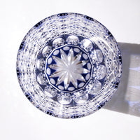 Edo Kiriko Whisky Glass Rock Glass "Large Chrysanthemum" Purple by Junichi Nabetani, Master of traditional crafts