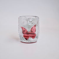 Edo Kiriko Whisky Glass Rock Glass "Buttfly with Flower" Green/Red by Junichi Nabetani, Master of traditional crafts