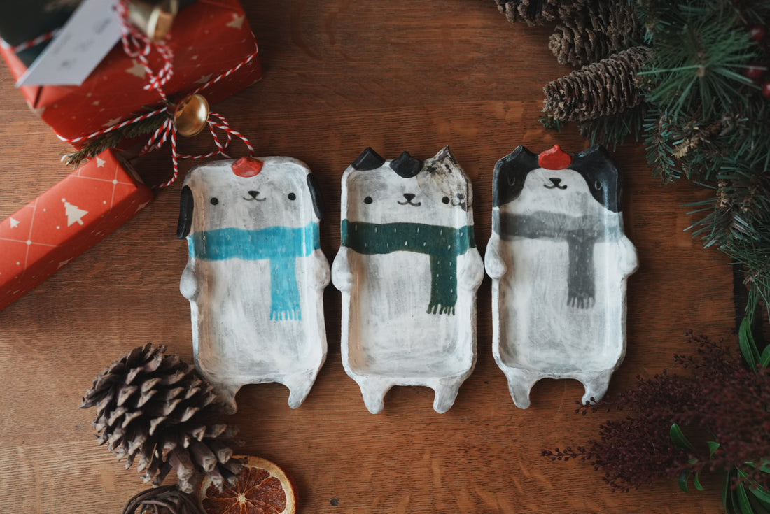 Fumiko Tsuchihashi 土橋文子 - Christmas Animal Shaped Plate FT23