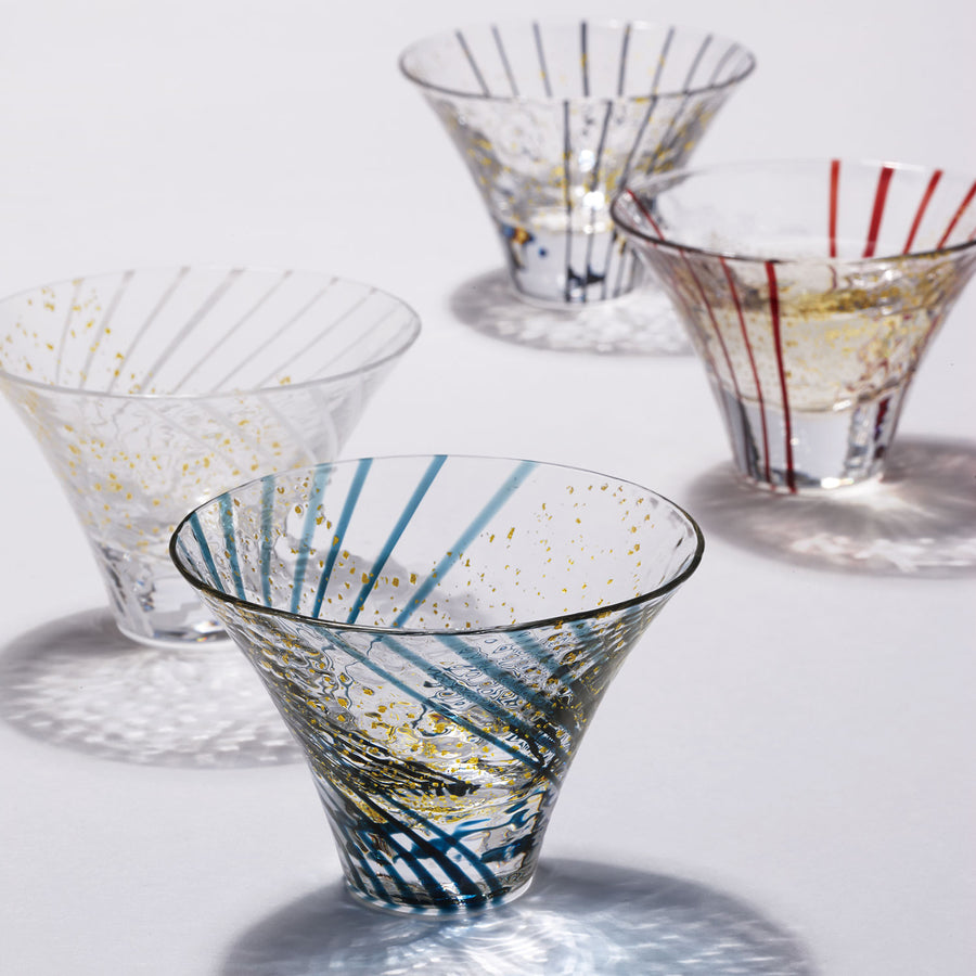 Toyo Sasaki Edo Glass Yachiyo Kiln Sake Cups