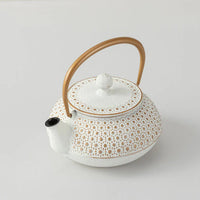 IWACHU Iron Teapot - White Gold - Dots Pattern