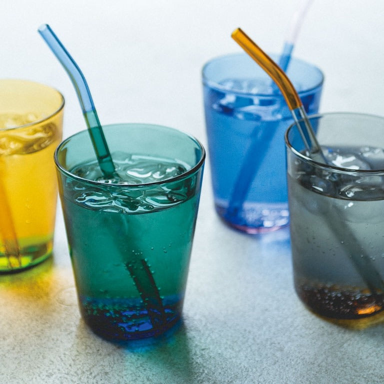 Amabro Ware Two Tone Glass Straw Set of 2