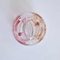 Edo Kiriko Whisky Glass Rock Glass "Flower" Yellow/Red by Junichi Nabetani, Master of traditional crafts