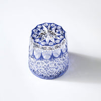 Edo Kiriko Whisky Glass Rock Glass "Large Chrysanthemum" Purple by Junichi Nabetani, Master of traditional crafts