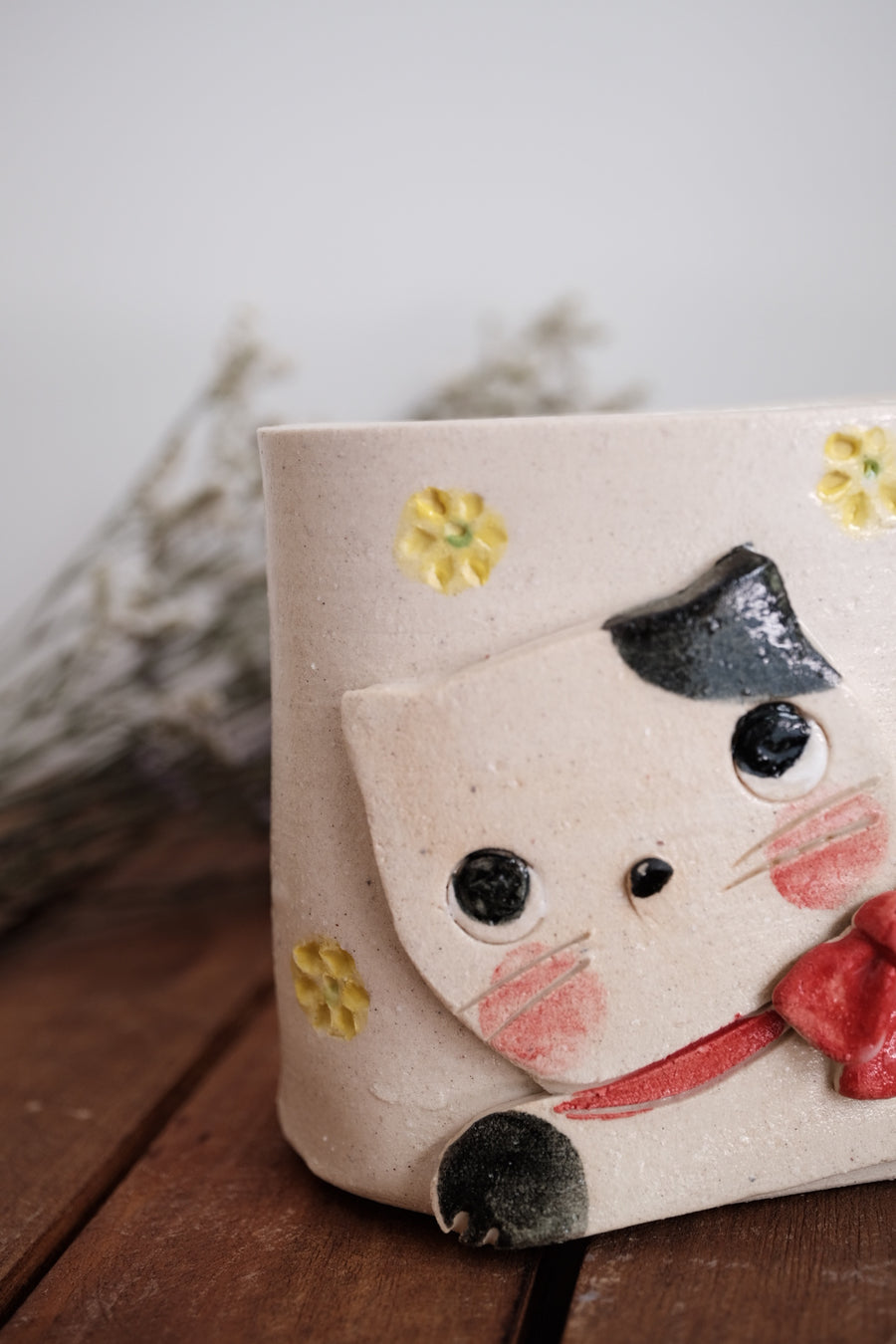 Craftman House Handmade Ceramic Cat Incense Holder