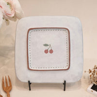 Kei Mitsumochi ミツ持啓 Square Plate - Checked Pattern Mix Cherry KM17