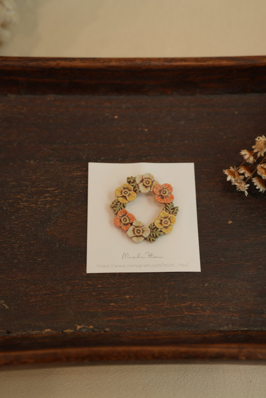 Michi Ito 伊藤三智- Brooch - Poppy Wreath M24