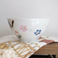 夕立窯 Fully Handmade Ramen Bowl - Large Sakura & Rabbit