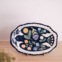 Nakagaki Tomoko Kohiki Hand Painted 4 Petals Shaped Plate  - KP3