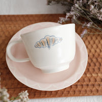 Katsura Saeka Coffee Mug and Saucer - Croissant KA31