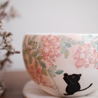 Baizhi Studio- Wisteria Black Cat Coffee/Tea Egg Shape Cup