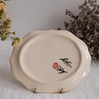 Nakagaki Tomoko Water Color Hand Painted Flower Shaped Plate - KP10 #5