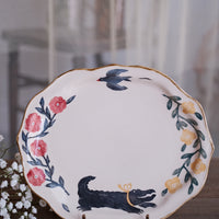 Nakagaki Tomoko Water Color Hand Painted Flower Shaped Plate - KP10 #18