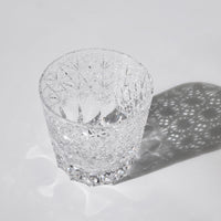 Edo Kiriko Whisky Glass Rock Glass "Large Chrysanthemum" White by Junichi Nabetani, Master of traditional crafts