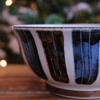 Minoware Ramen Bowl Blue & Brown