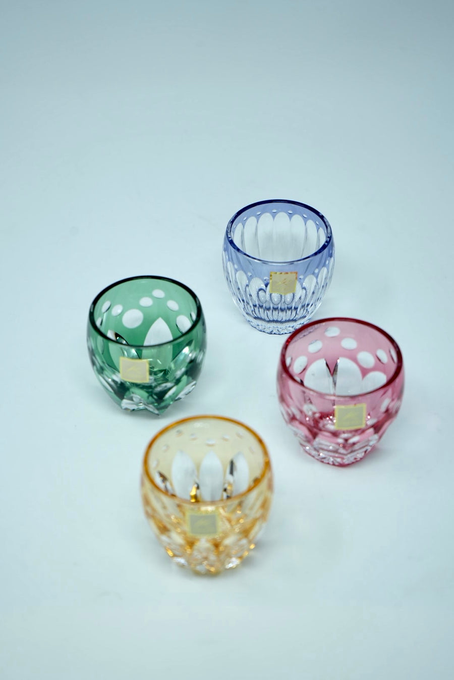 Kagami Crystal - Sake Glass, Edo Kiriko "Sunflower" By Satoshi Nabetani