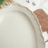 Mashiko Pottery Minimalist lace-edged plate
