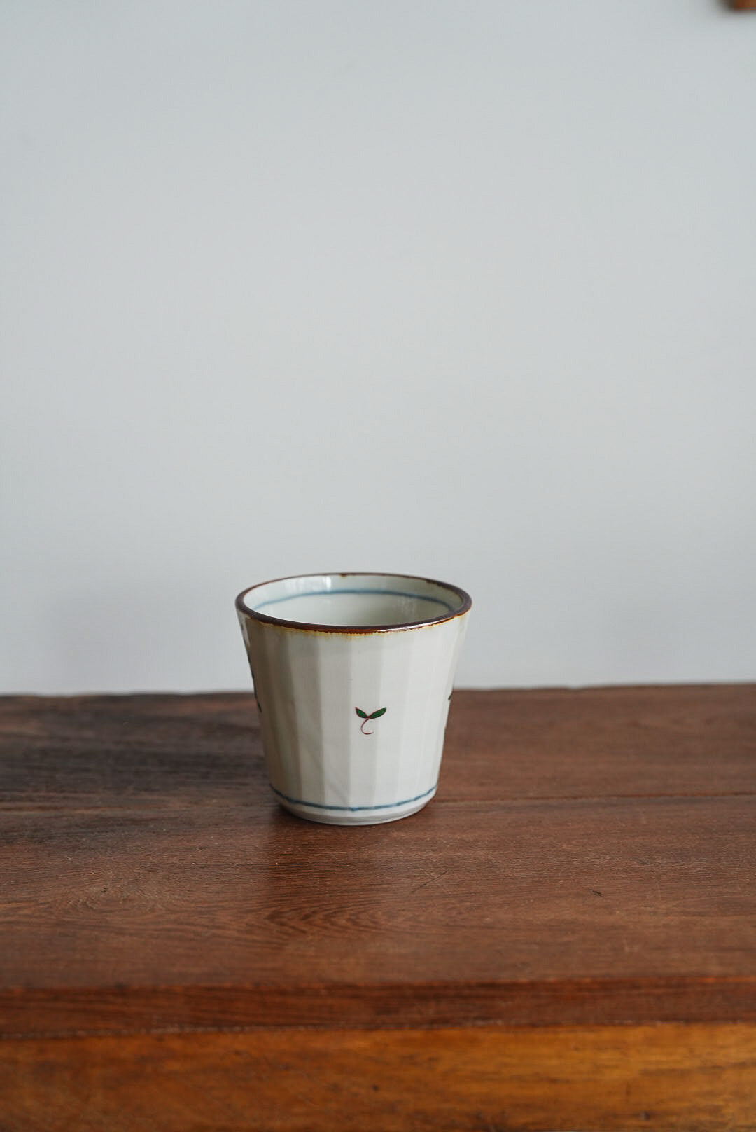 Kazuaki Shimura 志村和晃- Hand-Painted Floral Faceted Cup KAS06