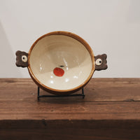 Fumiko Kondo 近藤布美子 - Brown Bear Bowl with Handle FK19