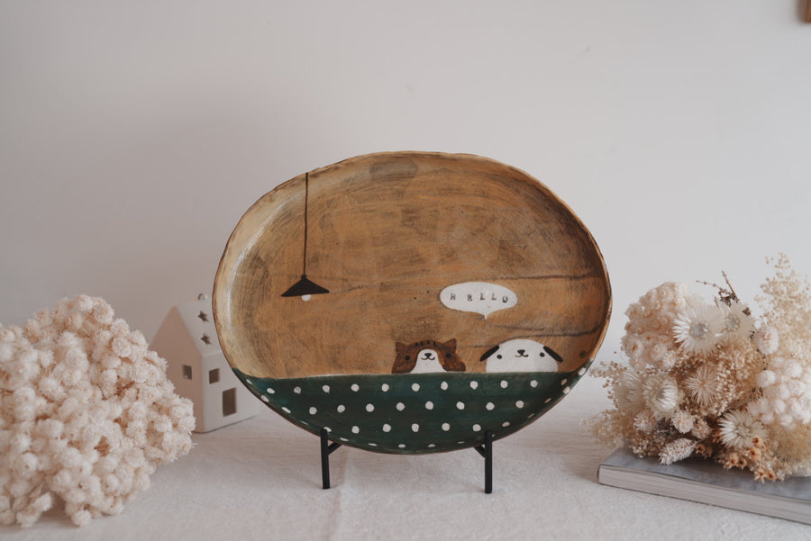 Fumiko Tsuchihashi 土橋文子 - Large Oval Plate FT12 #10