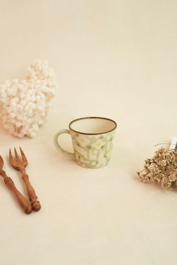 Makiko Sato 佐藤牧子- Green Mixed Pattern Mug MS19