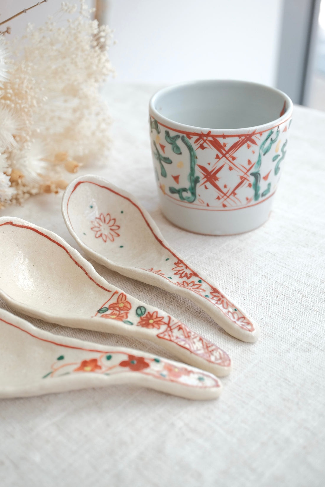 Seto Ware Flower Soup Spoon