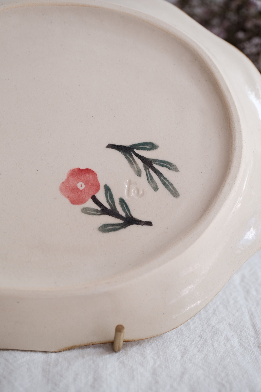 Nakagaki Tomoko Water Color Hand Painted Flower Shaped Plate - KP10 #5