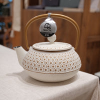 IWACHU Iron Teapot - White Gold - Dots Pattern