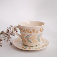 Taki Tomoda 友田多紀 Fruit and Leaf Mug and Saucer - TT06