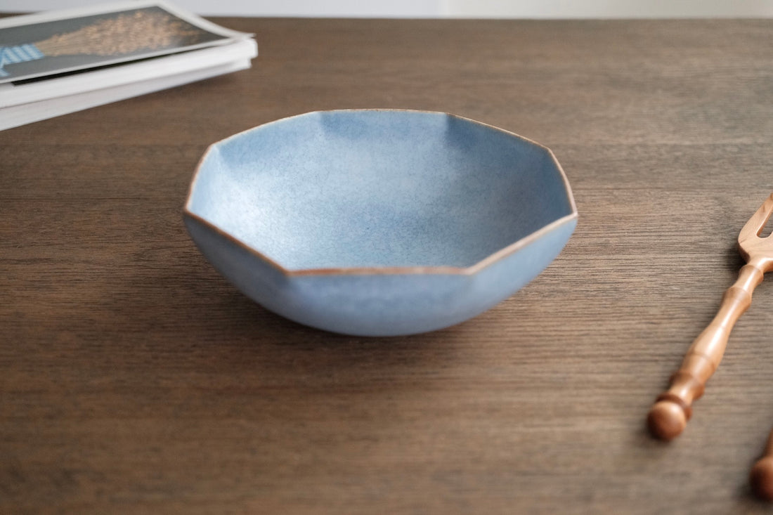 Norio Nakabayashi 中林範夫 Small Octagonal Plate - Blue NN09