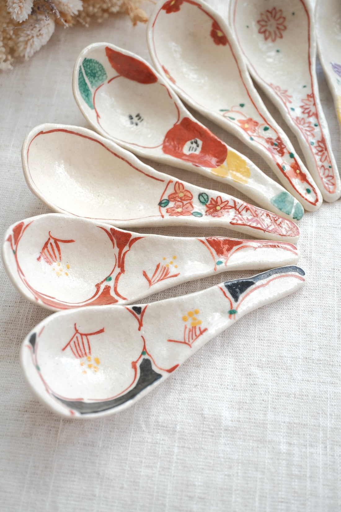 Seto Ware Flower Soup Spoon