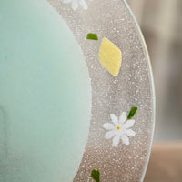 Fuji Glass Studio Green Rabbit Lemon Flower Plate 18cm