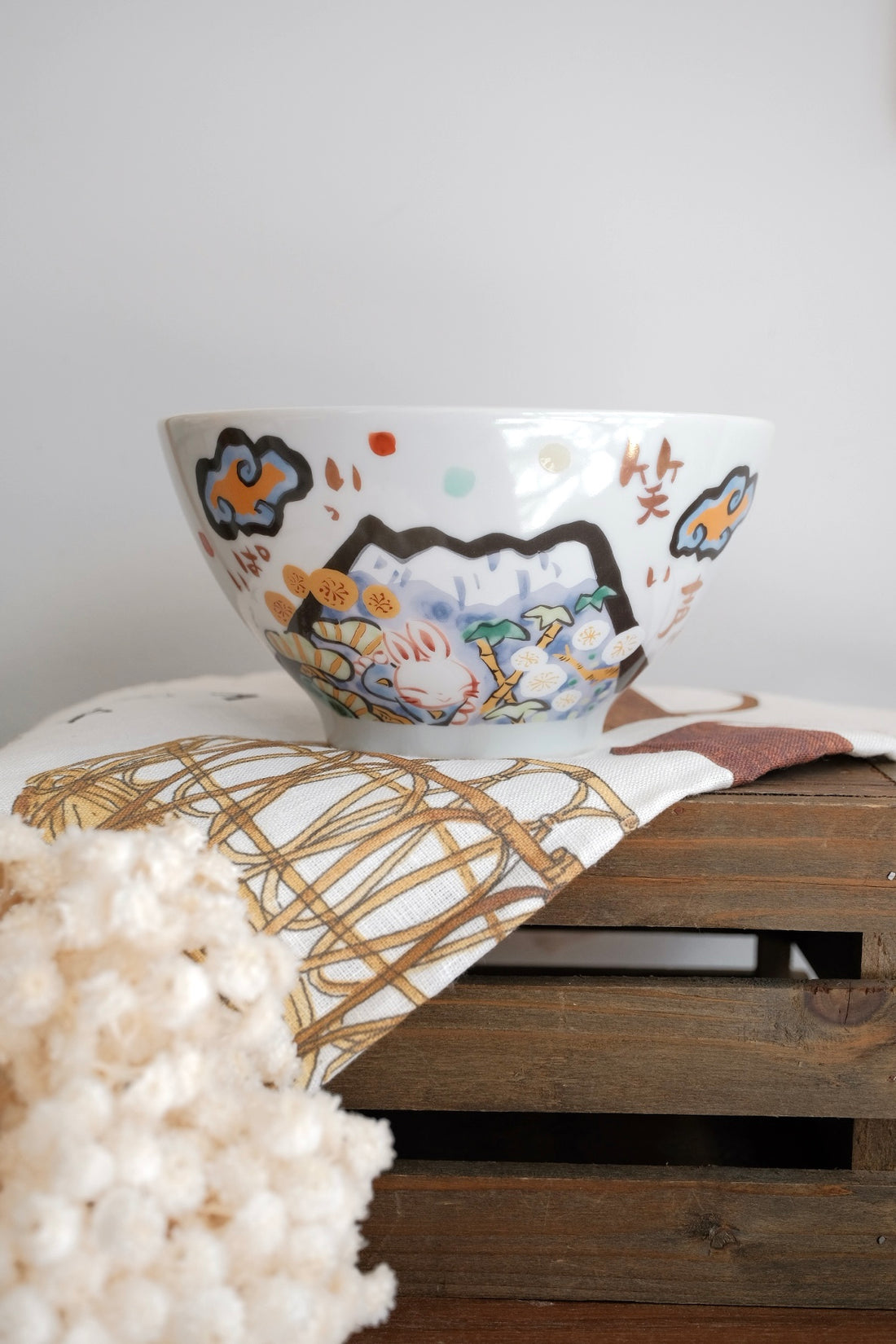 夕立窯 Fully Handmade Ramen Bowl - Mt. Fuji Blue