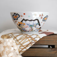 夕立窯 Fully Handmade Ramen Bowl - Mt. Fuji Blue