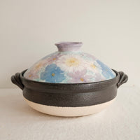 Setoware Flower Donabe Claypot - Size 8