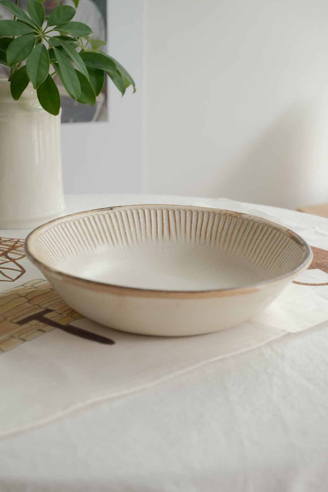 Mashiko Pottery Lined Deep Plate