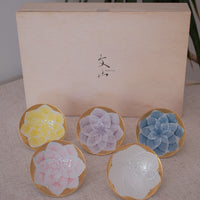 Arita Ware Dahlia Sake Cup 5-Color Set