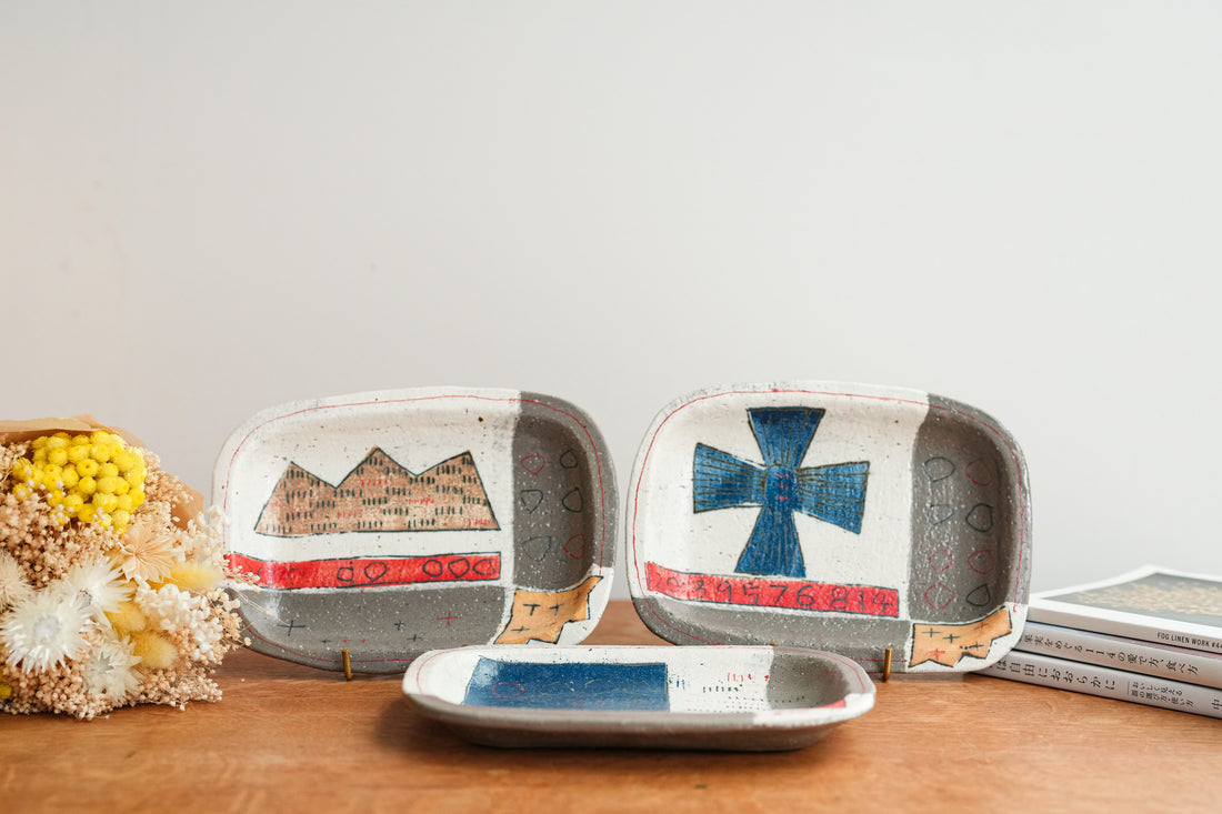 Hapun Pottery 拝志睦子 Rectangle Plate HP11
